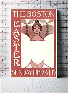 Πίνακας, The Boston Easter Sunday Herald (1890–1900) vintage poster of a woman in high resolution by Ethel Reed
