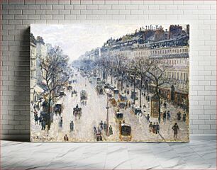 Πίνακας, The Boulevard Montmartre on a Winter Morning (1897) by Camille Pissarro
