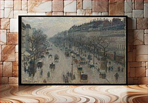 Πίνακας, The Boulevard Montmartre on a Winter Morning by Camille Pissarro