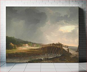 Πίνακας, The Bridge across Tryggevælde River with a View of Køge, Zealand by Johan Christian Claussen Dahl