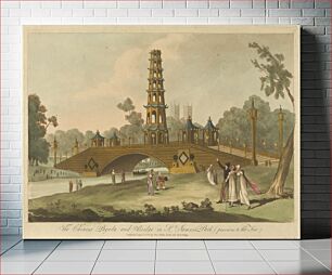 Πίνακας, The Chinese Pagoda and Bridge in St. James's Park, (previous to the fire)
