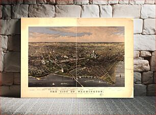 Πίνακας, The City of Washington birds-eye view from the Potomac-looking north drawn by C.R. Parsons (1880) by Parsons, Charles R