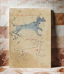 Πίνακας, The Constellations Argo and Hydra (recto), The Constellations Canis Major and Canis Minor (verso), Folio from an Ajaib al-Makhluqat wa-Gharaib al-Mawjudat (Wonders of Creation and Oddities of Existence) by al-Qa