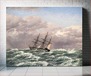 Πίνακας, The Corvette "Galathea" in a Storm in the North Sea (1839) by C.W. Eckersberg