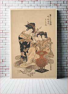 Πίνακας, The Courtesan Sayoginu of the Yotsumeya Brothel, from the series “A Pattern Book of the Year’s First Designs, Fresh as Spring Herbs” (Hinagata wakana hatsu moyō)