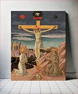 Πίνακας, The Crucifixion with Saint Jerome and Saint Francis (ca. 1445–1450) by Pesellino