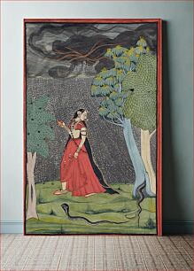 Πίνακας, The Eager Heroine on Her Way to Meet Her Lover out of Love (Kama Abhisarika Nayika) by Mola Ram