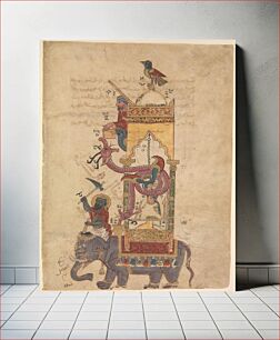 Πίνακας, "The Elephant Clock", Folio from a Book of the Knowledge of Ingenious Mechanical Devices by al-Jazari