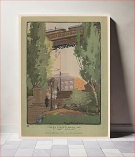 Πίνακας, The Elevated Railroad at 110th Street (1914) by Rachael Robinson Elmer&lt;