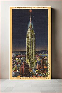 Πίνακας, The Empire State Building and television tower, overlooking mid-town Manhattan, New York City