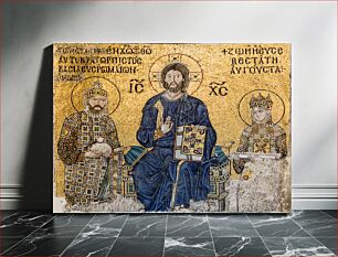Πίνακας, The Empress Zoe mosaics (11th-century) in Hagia Sophia (Istanbul, Turkey)Christ Pantocrator is seated in the middle