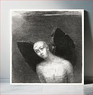 Πίνακας, The Fallen Angel Spreads His Black Wings (1886) by Odilon Redon