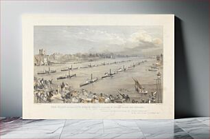 Πίνακας, The Fleet of the City Steam Boats Passing in Review Order off Chalsea on the London Annual Commemoration