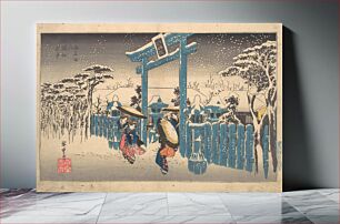 Πίνακας, The Gion Shrine in Snow, from the series Famous Views of Kyoto (Kyōto meisho no uchi) by Utagawa Hiroshige