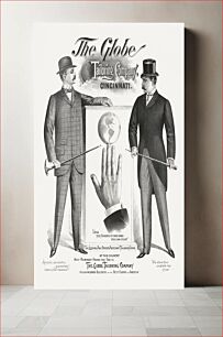Πίνακας, The Globe Tailoring Company, Cincinnati. Upon the fingers of one hand you can count the leading mail order merchant tailoring firms (1896), vintage men's apparel illustration