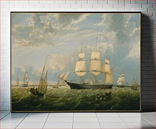Πίνακας, The Golden State Entering New York Harbor by Fitz Henry Lane (formerly Fitz Hugh Lane)