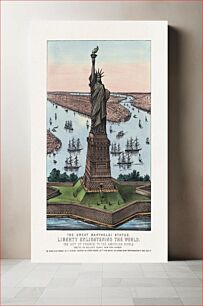 Πίνακας, The Great Bartholdi Statue - Liberty Enlightening the World (1885) chromolithograph art