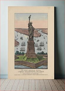 Πίνακας, The Great Bartholdi Statue – Liberty Enlightening the World published and printed by Currier & Ives