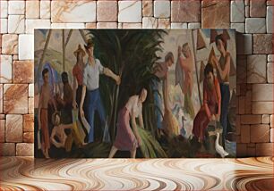 Πίνακας, The Harvest (mural study, Abbeville, Louisiana Post Office), Louis Raynaud