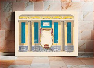 Πίνακας, The inner wall with the throne. Draft for decoration of the audience hall by Nicolai Abildgaard