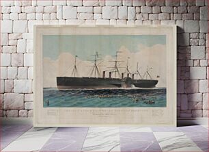 Πίνακας, The iron steam ship "Great Eastern" 22,500 tons: constructed under the direction of I.K. Brunel, F.R.S. -- D.C.L. commanded by Capt. William Harrison (1858) by Currier & Ives