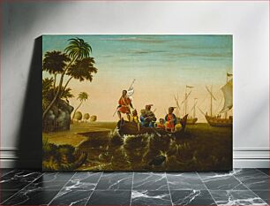 Πίνακας, The Landing of Columbus (ca. 1837) by Edward Hicks