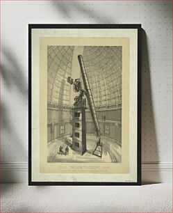 Πίνακας, The Lick telescope, length 57 feet, diameter of object glass 36 inches, total weight 40 tons / W.J. Morgan & Co. Lith. Cleveland, O