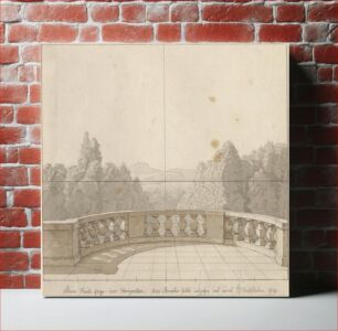 Πίνακας, The linear perspective, applied to the art of painting - draft of unused illustration - View from a southern terrace. by C.W. Eckersberg