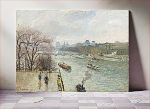Πίνακας, The Louvre, Afternoon, Rainy Weather (1900) by Camille Pissarro