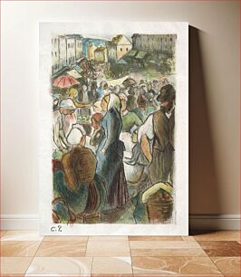 Πίνακας, The Market at Gisors: Rue Cappeville (1894–95) by Camille Pissarro