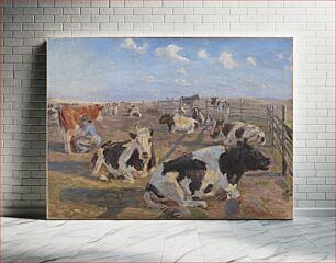 Πίνακας, The Milking Place at Meilgård by Theodor Philipsen