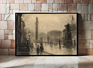 Πίνακας, The monument, London (ca. 1905) by Joseph Pennell