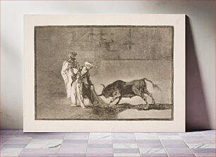 Πίνακας, The Moors in the arena go to great lengths to attract the bull with the help of their burnus by Francisco Goya