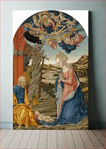 Πίνακας, The Nativity, with God the Father Surrounded by Angels and Cherubim (ca. 1470) by Francesco di Giorgio Martini