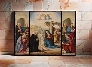 Πίνακας, The Nativity with Saints by Ridolfo Ghirlandaio