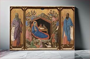 Πίνακας, The Nativity with the Prophets Isaiah and Ezekiel (1308–1311) by Duccio di Buoninsegna