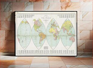 Πίνακας, The official map of the world : showing the four quarters of the globe on the quarter-spherical or orange peel projection