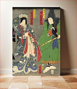 Πίνακας, The Osaka Actors Sawamura Tanosuke III as Wakana hime and Nakamura Shikan IV as Toriyama Shūsaku by Utagawa Yoshiiku