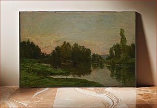 Πίνακας, The Painter’s Barge at the Ile de Vaux on the Oise River (1877) by Charles-François Daubigny
