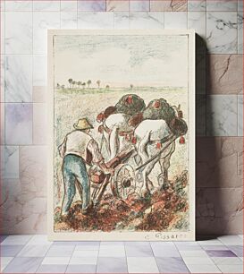 Πίνακας, The plough (1901) by Camille Pissarro