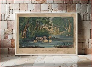 Πίνακας, The pond in the woods between 1856 and 1907 by Currier & Ives