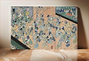 Πίνακας, The Pupils of Uji Joetsu Practicing Fencing by Tsukioka Yoshitoshi