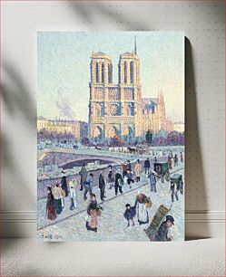 Πίνακας, The Quai Saint-Michel and Notre-Dame (1901) vintage illustration by Maximilien Luce