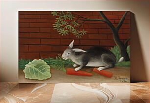 Πίνακας, The Rabbit's Meal (Le Repas du lapin) (1908) by Henri Rousseau