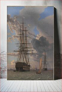 Πίνακας, The Russian liner "Asow" and a frigate at anchor on Helsingør's red by C.W. Eckersberg