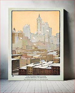 Πίνακας, The Singer Building from Brooklyn Bridge (1914) by Rachael Robinson Elm