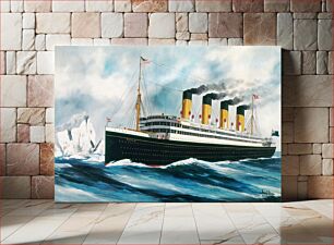 Πίνακας, The steamship Titanic (1913), vintage oil painting by Harry J. Jansen