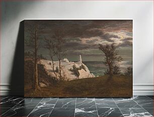 Πίνακας, The "Summer Spire" on the Chalk Cliffs of the Island Mon.Moonlight by F. Sødring