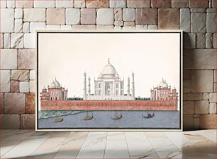 Πίνακας, The Taj Mahal from the River (1818) architecture watercolor art