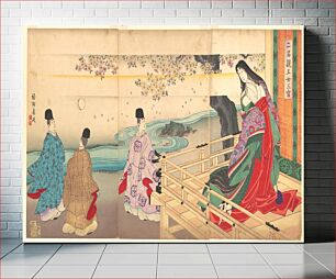 Πίνακας, The Third Princess and Kashiwagi, from Chapter 34, “New Herbs I (Wakana I)” (Nihon shinnō onna sannomiya) by Yoshu Chikanobu